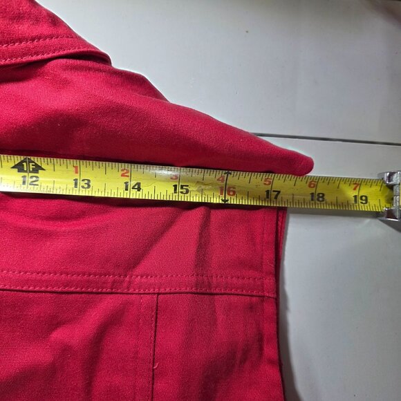 Quacker Factory Womens Red Sleeveless Button-Up Vest 1X western cowgirl country - Picture 8 of 10